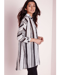 Missguided Striped Long Line Wrap Back Blouse