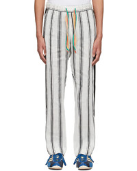 White and Black Vertical Striped Chinos