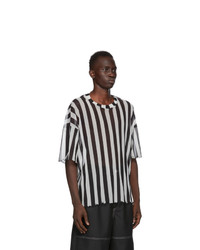 Sunnei Black And White Striped Over T Shirt