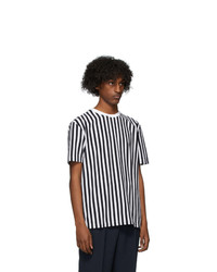 Thom Browne Navy And White Rwb Bold Stripe T Shirt
