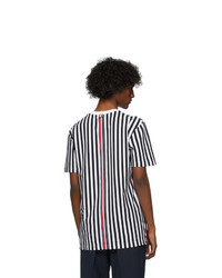 Thom Browne Navy And White Rwb Bold Stripe T Shirt