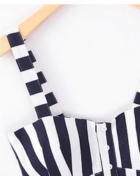 ChicNova Vertical Stripes Suspender Tube Top Crop Top