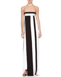 White and Black Vertical Striped Dress