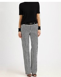 ChicNova Black White Stripes Straight Pants