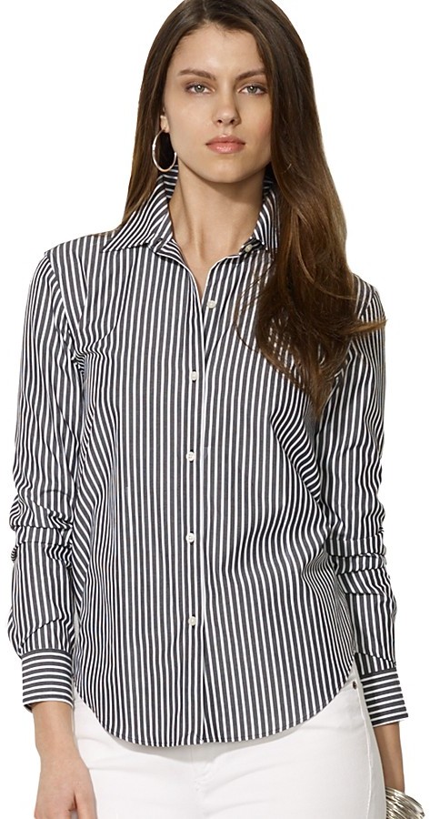 Lauren Ralph Lauren Button Front Stripe Shirt | Where to buy & how to wear