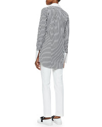 Michael Kors Michl Kors Collection Striped French Cuff Long Dress Shirt