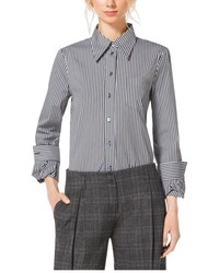 Michael Kors Michl Kors Striped Cotton Poplin Twist Cuff Shirt