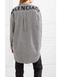 Balenciaga New Swing Striped Cotton Poplin Shirt