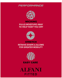 Alfani Red Fitted Black And White Mini Check Performance Dress Shirt