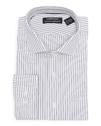Nordstrom Tech Smart Traditional Fit Non Iron Double Stripe Dress Shirt In White  Black Thin Dbl Stripe At