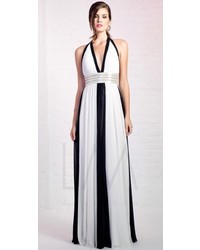 LM Collection Black And White Prom Dress