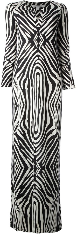 Louis Féraud Black and White Zebra Print Dynasty Dress - BOUTIQUE