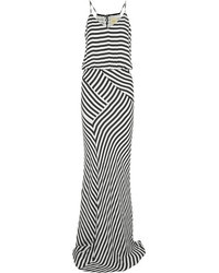 Mason by Michelle Mason Striped Silk Gown