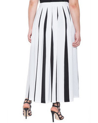 ELOQUII Plus Size Studio Pleated Stripe Skirt