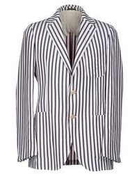White and Black Vertical Striped Jacket