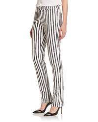 Marc by Marc Jacobs Drainpipe Striped Straight Leg Jeans