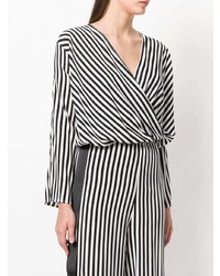 Federica Tosi Striped Wrap Style Front Blouse