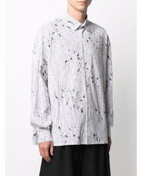 Corelate Ink Splattered Striped Shirt