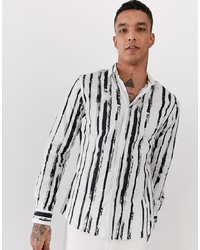 Twisted Tailor Long Sleeve Shirt With Painted Stripe