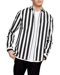 Topman Mikey Slim Fit Stripe Button Up Shirt