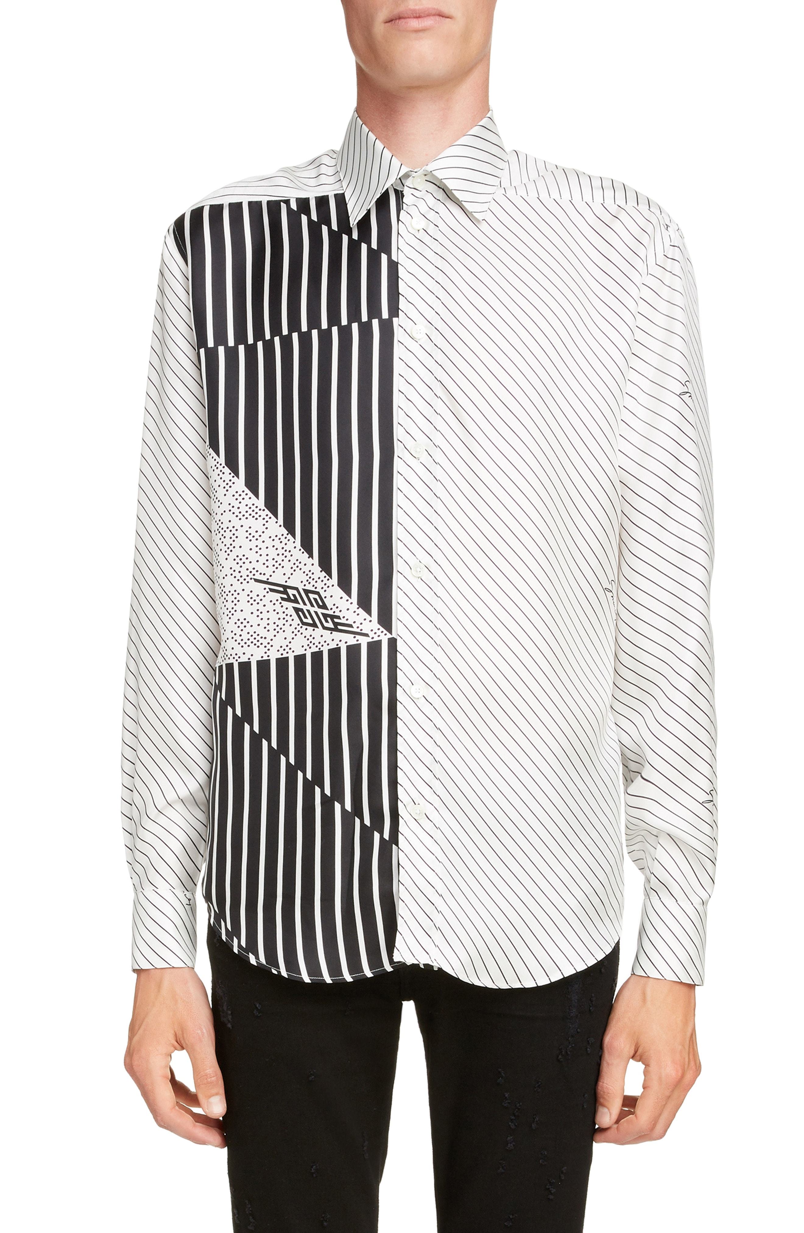 Givenchy Mixed Stripe Silk Shirt, $1,120 | Nordstrom | Lookastic