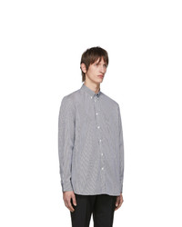 Givenchy White And Black Logo Patch Stripe Shirt