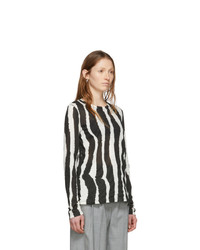 Proenza Schouler Black And White Printed Zebra T Shirt