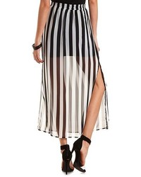 Charlotte Russe Striped Chiffon Maxi Skirt