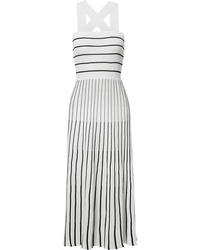 Sonia Rykiel Striped Ribbed Knit Cotton Blend Midi Dress, $504