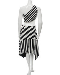 Thierry Mugler Mugler Striped Cutout Dress