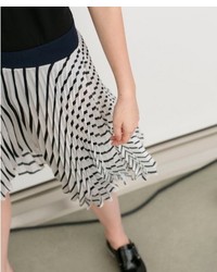 ChicNova Black White Stripe Skirt With Irregular Hem