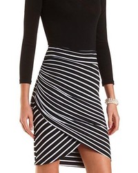 Charlotte Russe Striped Ruched Tulip Skirt