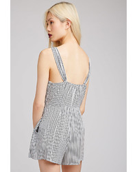 Forever 21 Striped Bow Front Romper