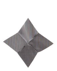 Homme Plissé Issey Miyake White And Black Pleats Chief 1 Pocket Square
