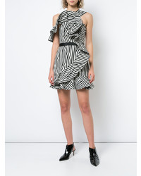 Self-Portrait Striped Frill Embellished Dress