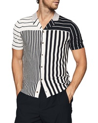 Reiss Orso Short Sleeve Knit Button Up Camp Shirt