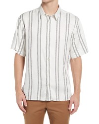Selected Homme Oversize Stripe Short Sleeve Button Up Shirt