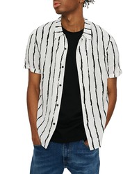 ELEVENPARIS Slim Fit Stripe Short Sleeve Button Up Shirt