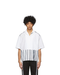 Neil Barrett White Stripe Short Sleeve Shirt