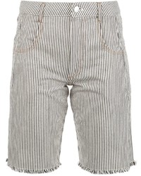 Alexander Wang T By Striped Denim Shorts