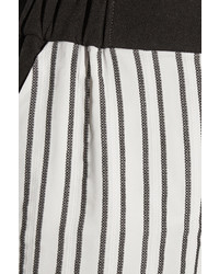 Maje Fer Crepe Trimmed Striped Cady Shorts