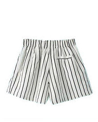 Romwe Striped Buttoned White Shorts
