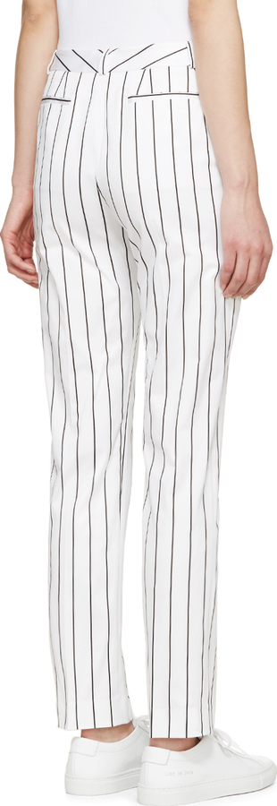 Harmony White Striped Paula Trousers, $260, SSENSE