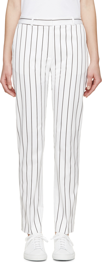 Harmony White Striped Paula Trousers, $260, SSENSE