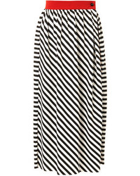 White and Black Vertical Striped Skirt