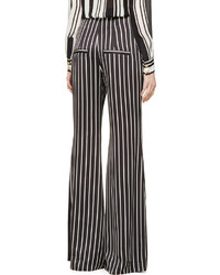Balmain Black And White Striped Flared Trousers