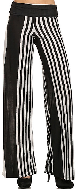 palazzo pants black and white stripes