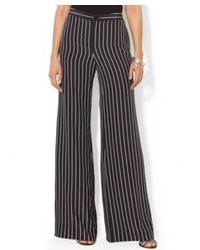 Lauren Ralph Lauren Petite Striped Wide Leg Silk Pants
