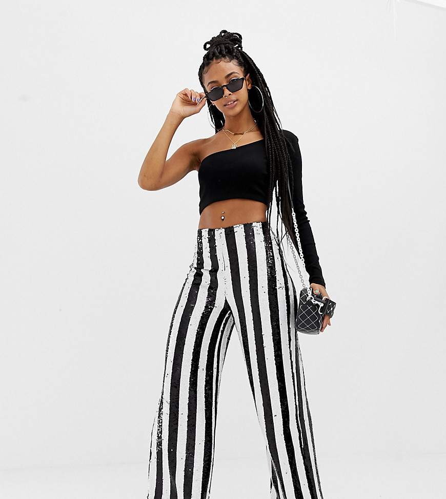 Crop Top + Striped Wide Leg Striped Pants — bows & sequins  Striped wide  leg pants, Stripe pants outfit, Crop top outfits