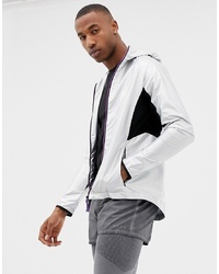 ASOS 4505 Windbreaker In Silver With Breathable Mesh Panels